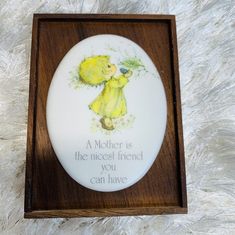 70s Little Gallery Walnut Frame Hallmark  A Mother is the nicest friend